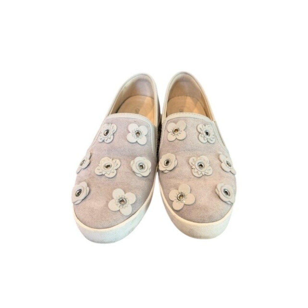Cole Haan GrandPro Grey Suede Floral Applique Slip On Sneakers Womens 10 B EUC